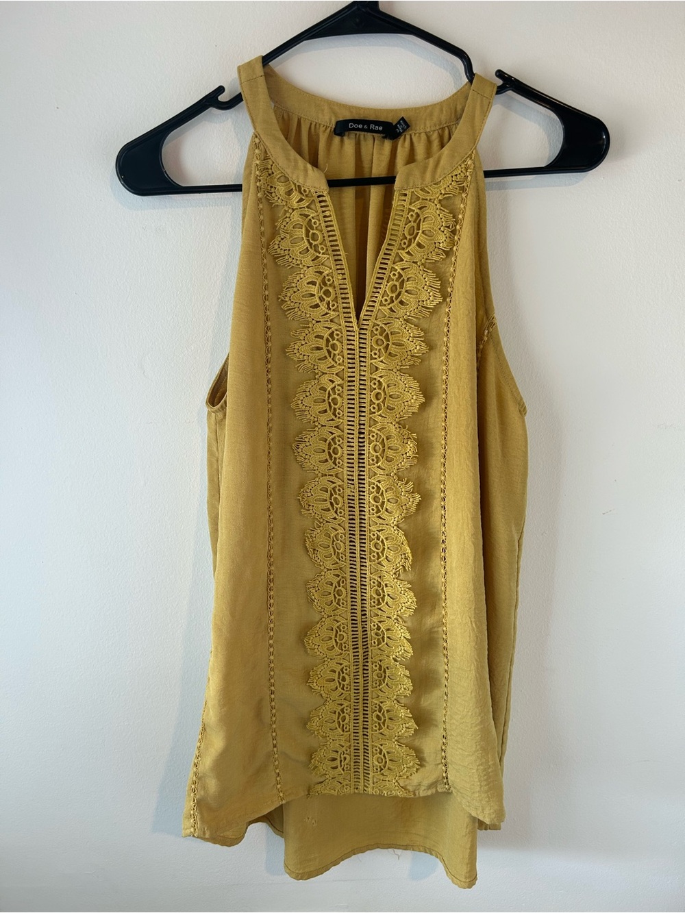 Doe & Rae Mustard Lace-Trim Top - Women's